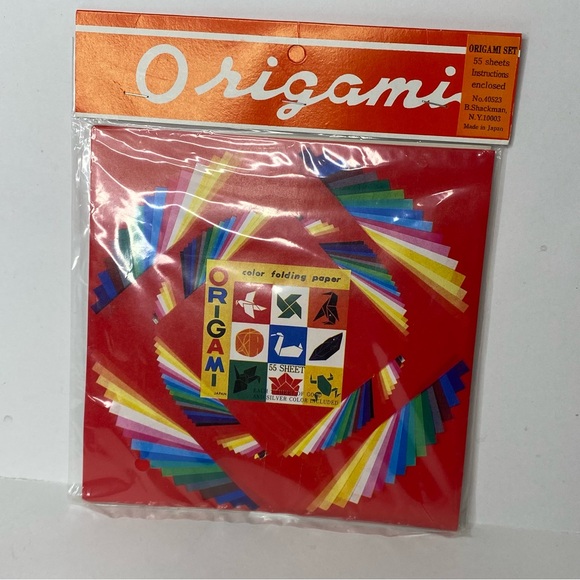 Vintage Otagiri Origami Paper 55 Sheets w Instructions Made in Japan Craft Kit - Picture 4 of 5